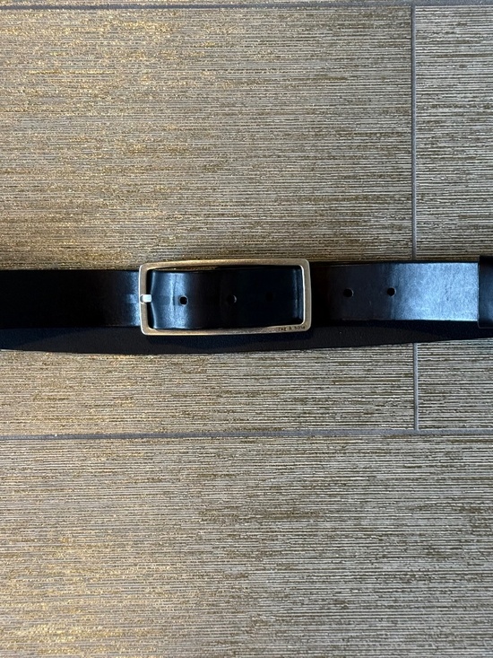 Rag & Bone Rebound Black Leather Belt Size Large Silver Buckle